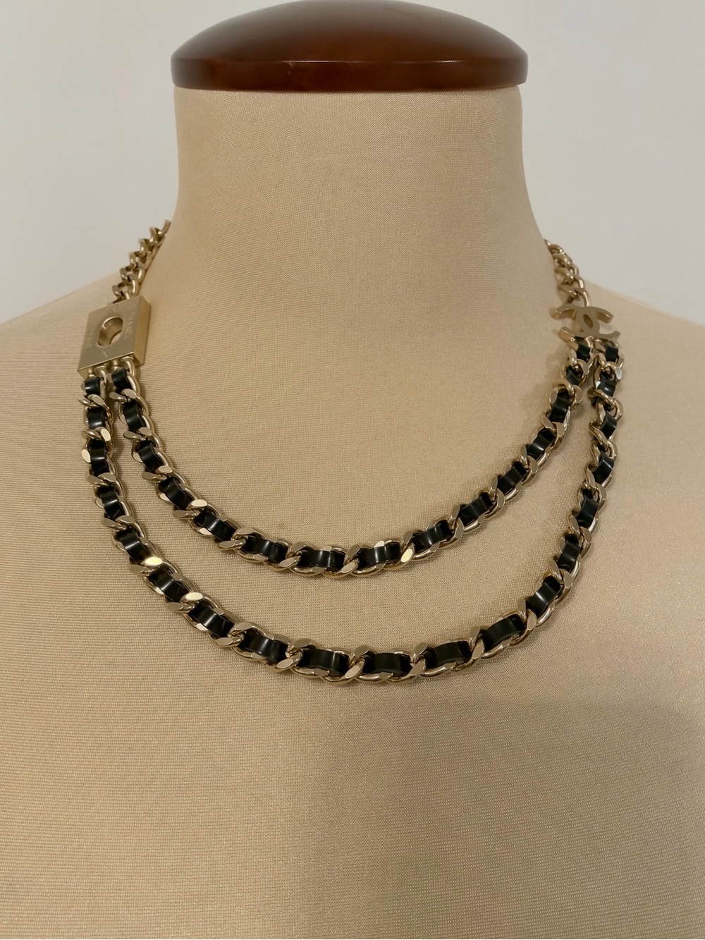 Chanel leather chain necklace, year 2017 collection